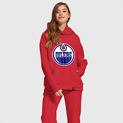 Женский костюм оверсайз Edmonton Oilers, цвет: красный — фото 2