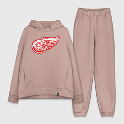 Женский костюм оверсайз Detroit Red Wings, цвет: пыльно-розовый