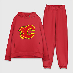 Женский костюм оверсайз Calgary Flames, цвет: красный