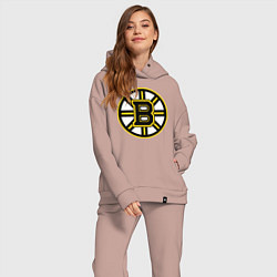 Женский костюм оверсайз Boston Bruins, цвет: пыльно-розовый — фото 2