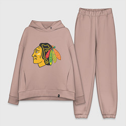 Женский костюм оверсайз Chicago Blackhawks: Kane, цвет: пыльно-розовый