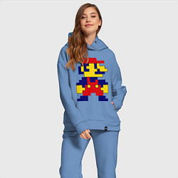 Женский костюм оверсайз Pixel Mario цвета мягкое небо — фото 2