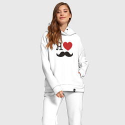 Женский костюм оверсайз Носи усы! Wear mustache!, цвет: белый — фото 2