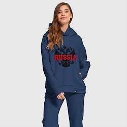 Женский костюм оверсайз Russia Coat, цвет: тёмно-синий — фото 2