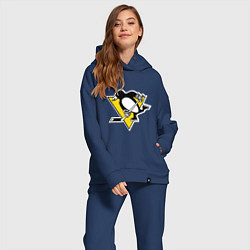 Женский костюм оверсайз Pittsburgh Penguins, цвет: тёмно-синий — фото 2