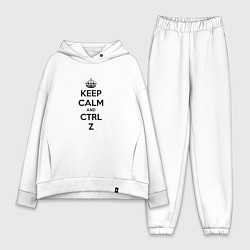 Женский костюм оверсайз Keep Calm & Ctrl + Z, цвет: белый