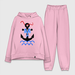 Женский костюм оверсайз Морской якорь цвета светло-розовый — фото 1