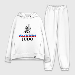 Женский костюм оверсайз Russia judo, цвет: белый