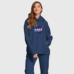 Женский костюм оверсайз NASA: Cosmic Logo, цвет: тёмно-синий — фото 2