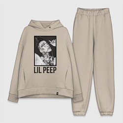 Женский костюм оверсайз Lil Peep: Black Style, цвет: миндальный