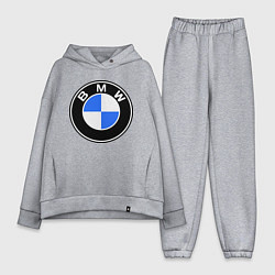 Женский костюм оверсайз Logo BMW, цвет: меланж