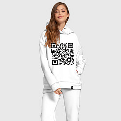 Женский костюм оверсайз Кто прочитал - тот лох, цвет: белый — фото 2