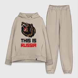 Женский костюм оверсайз This is Russia, цвет: миндальный