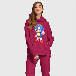 Женский костюм оверсайз Classic Sonic, цвет: маджента — фото 2