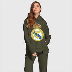 Женский костюм оверсайз Real Madrid FC, цвет: хаки — фото 2