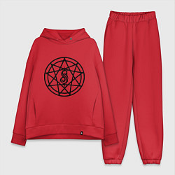 Женский костюм оверсайз Slipknot Pentagram, цвет: красный