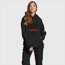 Женский костюм оверсайз Born to be an ARMY BTS, цвет: черный — фото 2