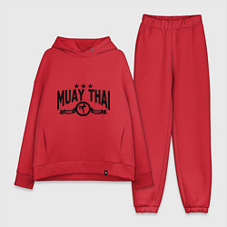 Женский костюм оверсайз Muay thai boxing, цвет: красный