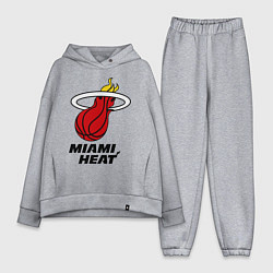 Женский костюм оверсайз Miami Heat-logo, цвет: меланж