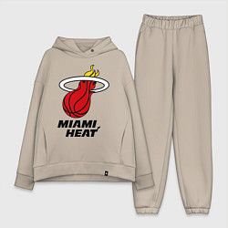 Женский костюм оверсайз Miami Heat-logo, цвет: миндальный