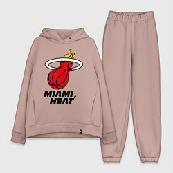 Женский костюм оверсайз Miami Heat-logo, цвет: пыльно-розовый