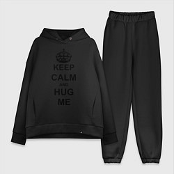 Женский костюм оверсайз Keep Calm & Hug Mе, цвет: черный