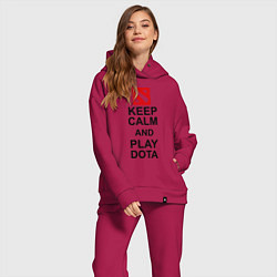 Женский костюм оверсайз Keep Calm & Play Dota, цвет: маджента — фото 2