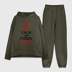 Женский костюм оверсайз Keep Calm & Forza Milan, цвет: хаки