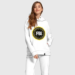 Женский костюм оверсайз FBI Departament, цвет: белый — фото 2