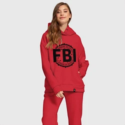 Женский костюм оверсайз FBI Agency, цвет: красный — фото 2