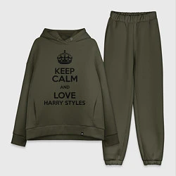 Женский костюм оверсайз Keep Calm & Love Harry Styles, цвет: хаки