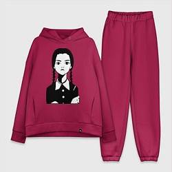 Женский костюм оверсайз Wednesday Addams, цвет: маджента