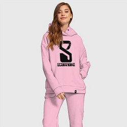 Женский костюм оверсайз Scorpions logo, цвет: светло-розовый — фото 2