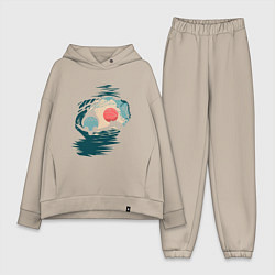 Женский костюм оверсайз Тоторо в лесу, цвет: миндальный