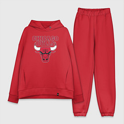 Женский костюм оверсайз CHICAGO BULLS, цвет: красный