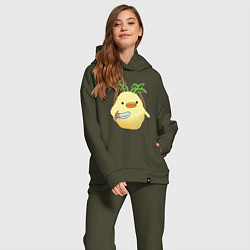 Женский костюм оверсайз Утёнок с ножом, цвет: хаки — фото 2