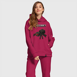 Женский костюм оверсайз Minecraft, цвет: маджента — фото 2