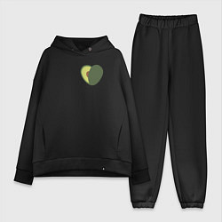 Женский костюм оверсайз Avocado Heart, цвет: черный