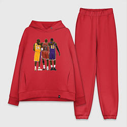 Женский костюм оверсайз Kobe, Michael, LeBron, цвет: красный