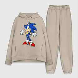 Женский костюм оверсайз Sonic, цвет: миндальный