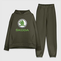 Женский костюм оверсайз Skoda, цвет: хаки