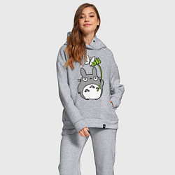 Женский костюм оверсайз Totoro и бабочка, цвет: меланж — фото 2