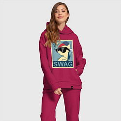 Женский костюм оверсайз Rainbow Dash swag, цвет: маджента — фото 2
