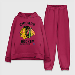 Женский костюм оверсайз CHICAGO BLACKHAWKS NHL, цвет: маджента