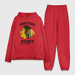 Женский костюм оверсайз CHICAGO BLACKHAWKS NHL, цвет: красный