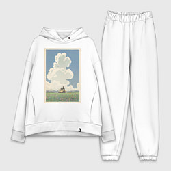 Женский костюм оверсайз Blue sky, цвет: белый