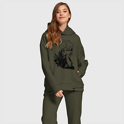 Женский костюм оверсайз Моя геройская академия, цвет: хаки — фото 2