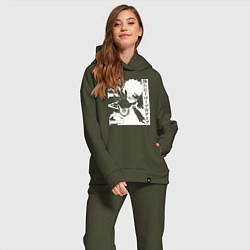 Женский костюм оверсайз Моя геройская академия, цвет: хаки — фото 2