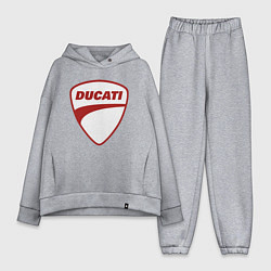 Женский костюм оверсайз Ducati Logo Дукати Лого Z, цвет: меланж