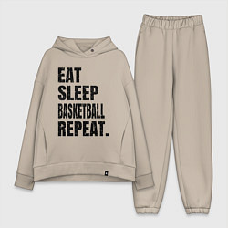 Женский костюм оверсайз EAT SLEEP BASKETBALL REPEAT